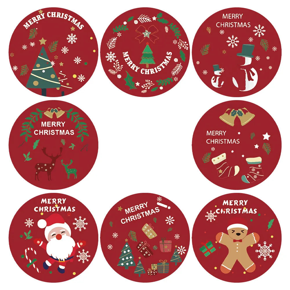 100-500Pcs Merry Christmas Stickers Christmas