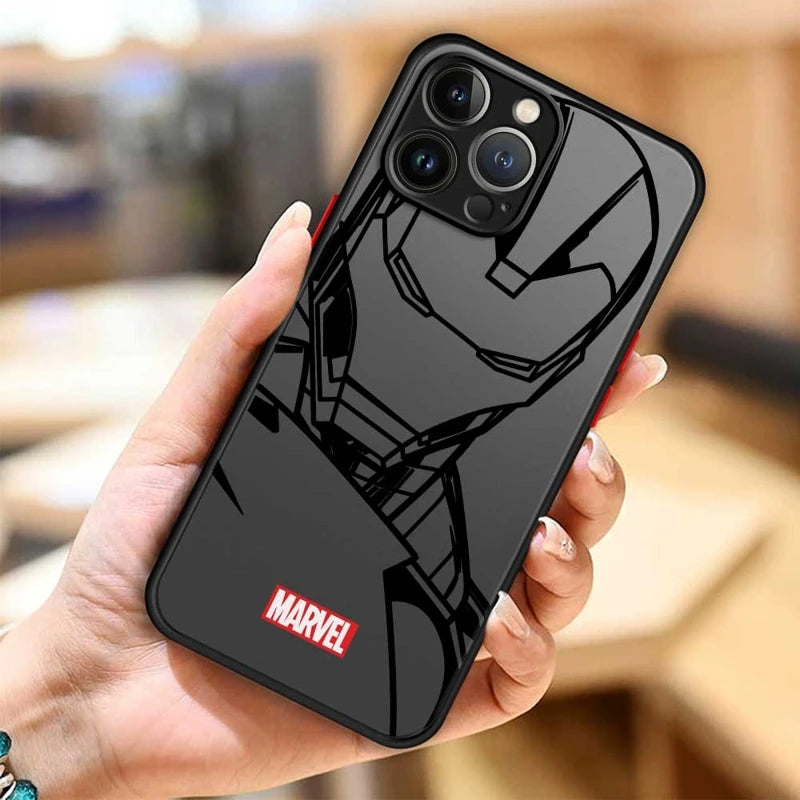 Phone Case For Apple iPhone 11 12 13 14 16 Pro 15 Pro Max 16 Plus XR 12mini 13mini Clear Marvel Groot Spider Iron Man Studio