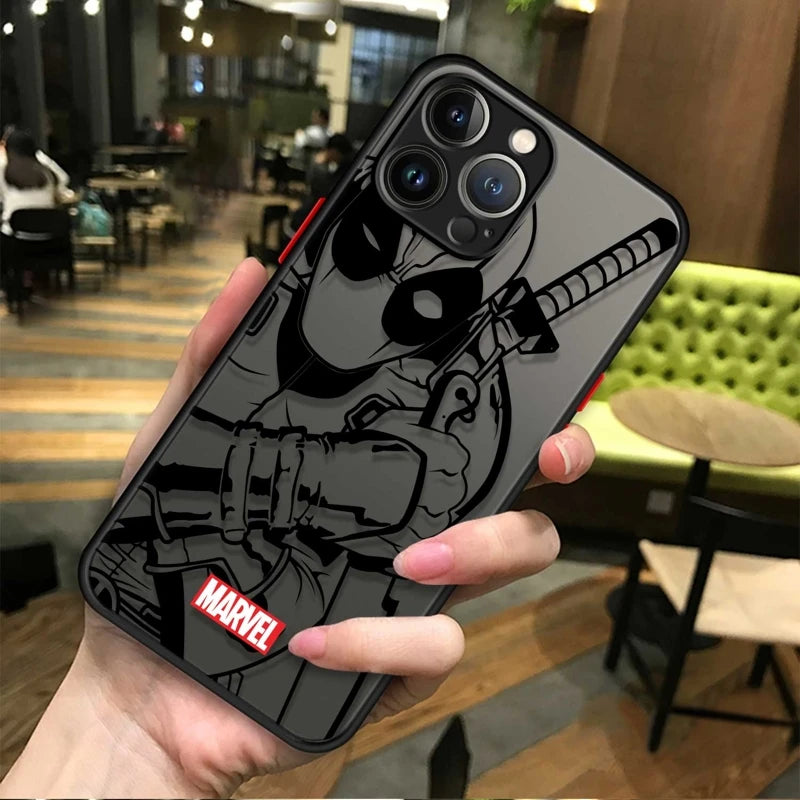 Phone Case For Apple iPhone 11 12 13 14 16 Pro 15 Pro Max 16 Plus XR 12mini 13mini Clear Marvel Groot Spider Iron Man Studio